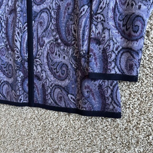 Pendleton Womens Plus 1X Purple Paisley Full-Zip Jacket Merino Wool Long Sleeve - Picture 3 of 10